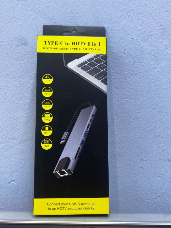 Type-C To HDTV 8 in 1 Adapter front